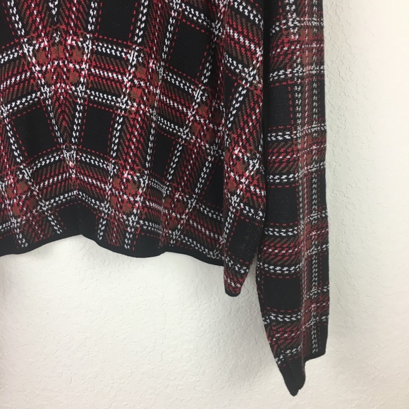 Torrid Soft Plaid Sweater Crop Tartan Oversized - Picture 6 of 6